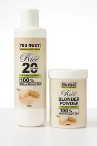 Tru Next Rice Facial 20 Volume & Blonder Powder Set – 100% Natural Skin Brightening Duo
